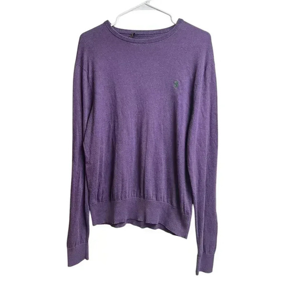 Polo Ralph Lauren Men's Cotton/Cashmere Crewneck Sweater Purple Medium - Picture 1 of 8